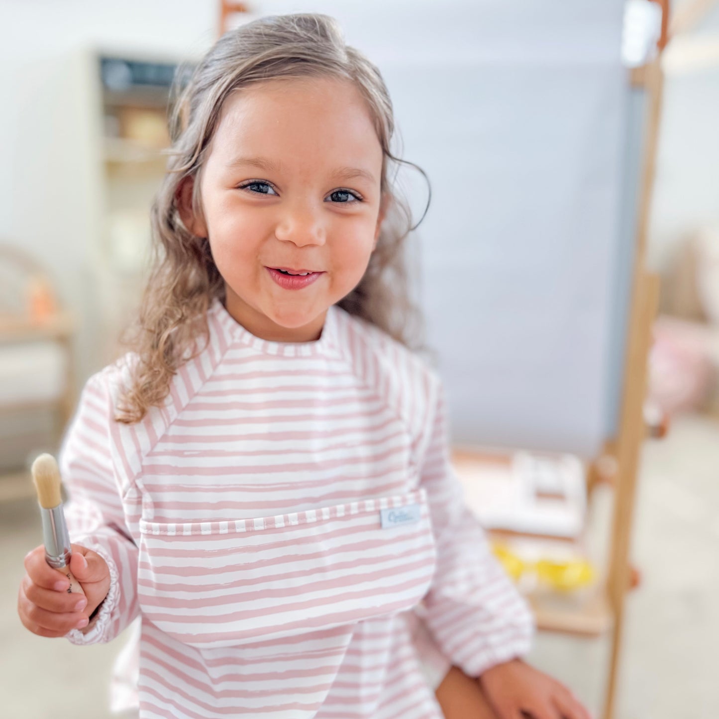 The Grayson Long Sleeve Bib - Brush Stripes
