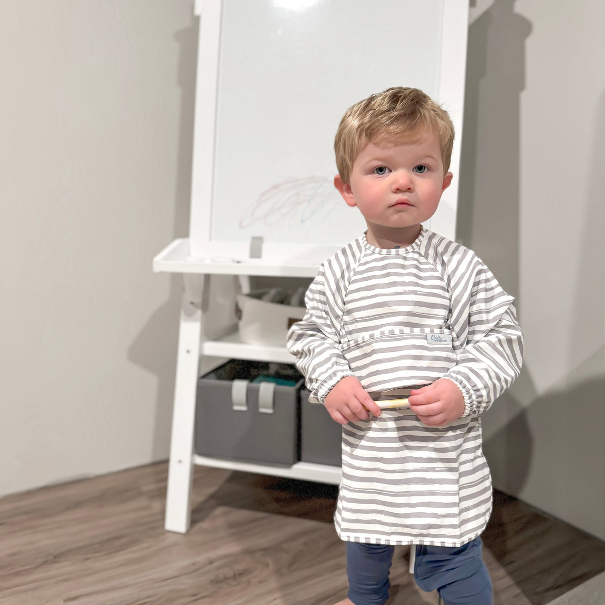 The Grayson Long Sleeve Bib - Brush Stripes