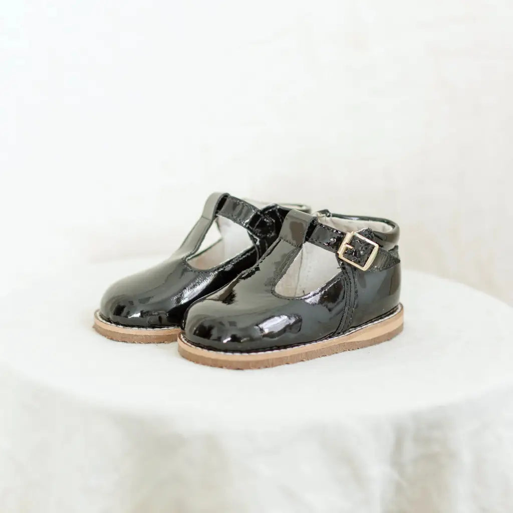 Greta T-Strap - Black Patent